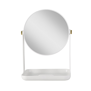Zadro&reg; Bondi Dual-Sided Vanity Mirror with Accessory Tray and Phone Holder in White. View a larger version of this product image.