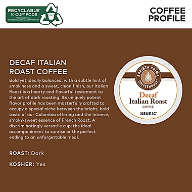 Barista Prima Coffeehouse&reg; Italian Roast Decaf Coffee Keurig&reg; K-Cup&reg; Pods 48-Count. View a larger version of this product image.