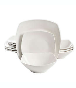 Vajilla de porcelana Simply Essential™ Soft color blanco, 12 piezas