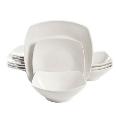 Simply Essential&trade; Soft Square 12-Piece Dinnerware Set in White