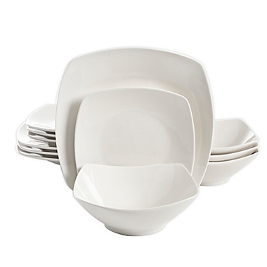 Simply Essential&trade; Soft Square 12-Piece Dinnerware Set in White. View a larger version of this product image.