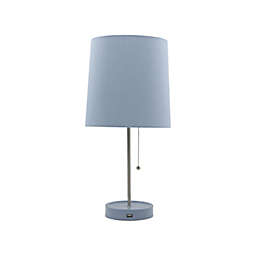 Simply Essential™ Metal Table Lamp with USB in Light Blue