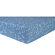 Trend Lab&reg; Constellation Fitted Crib Sheet in Navy/White<br />