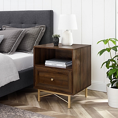 Forest Gate&trade; 25-Inch Modern Nightstand in Dark Walnut. View a larger version of this product image.