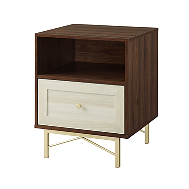 Forest Gate&trade; 25-Inch Modern Nightstand in Walnut/White. View a larger version of this product image.