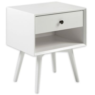 Forest Gate&trade; Diana 1-Drawer Solid Wood Mid-Century Youth Nightstand in White