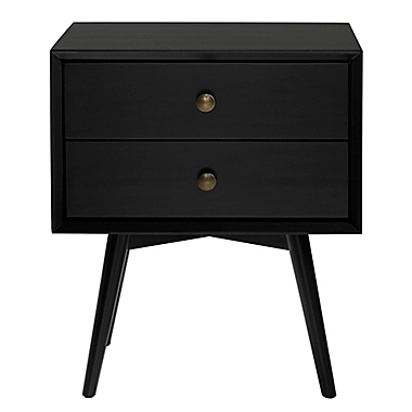 Forest Gate&trade; Diana 24-Inch 2-Drawer Mid-Century Nightstand in Black. View a larger version of this product image.