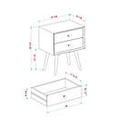 Alternate image 1 for Forest Gate&trade; Diana 24-Inch 2-Drawer Mid-Century Nightstand in Black