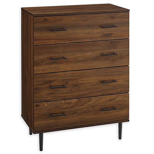 40 Inch Modern 4 Drawer Dresser, All Wood 4 Drawer Dressers
