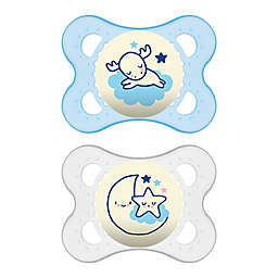 MAM Night Age 0-6 Months Glow-in-the-Dark Pacifier (2-Pack)