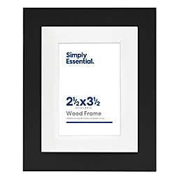 Simply Essential™ Gallery 2-Inch x 3-Inch Matted Wood Picture Frame in Black