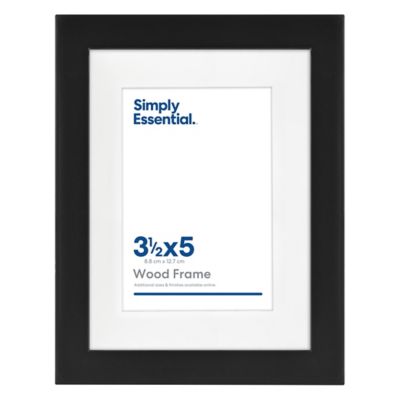 BorderTrends Legacy 6x6/4x4-Inch Photo Frame Black with Black Mat 