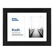 Simply Essential&trade; Gallery 2-Photo 2-Inch x 3-Inch Matted Wood Picture Frame in Black