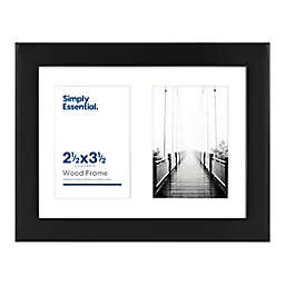 Simply Essential™ Gallery 2-Photo 2-Inch x 3-Inch Matted Wood Picture Frame in Black