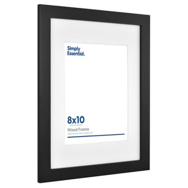 Simply Essential&trade; Gallery 8-Inch x 10-Inch Matted Wood Wall Frame in Black. View a larger version of this product image.