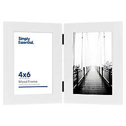Simply Essential™ Gallery 2-Photo 4-Inch x 6-Inch Hinged Wood Picture Frame in White