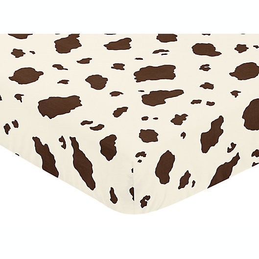 Alternate image 1 for Sweet Jojo Designs Wild West Cow Print Fitted Crib Sheet