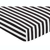 Sweet Jojo Designs Paris Fitted Crib Sheet in Black and White Stripe