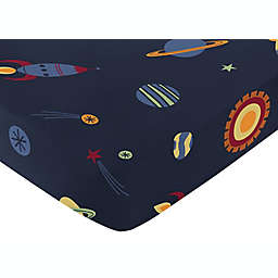 Sweet Jojo Designs Space Galaxy Fitted Crib Sheet in in Space Print