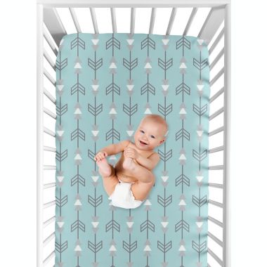 Sweet Jojo Designs Earth and Sky Arrow Fitted Crib Sheet | Bed Bath ...