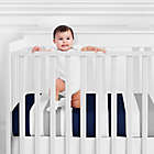 Alternate image 1 for Sweet Jojo Designs Navy and Grey Stripe Fitted Crib Sheet