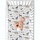 Alternate image 3 for Sweet Jojo Designs Woodland Animals Fitted Crib Sheet in Dark Grey/Taupe