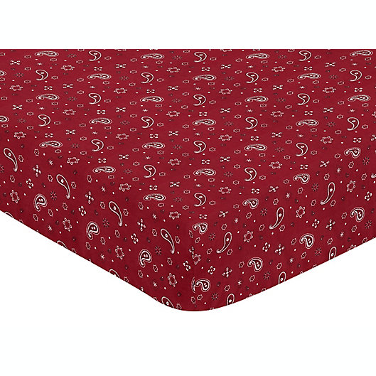 Alternate image 1 for Sweet Jojo Designs Wild West Bandana Fitted Crib Sheet in Red