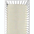Alternate image 3 for Sweet Jojo Designs Amelia Polka Dot Fitted Crib Sheet in Gold/White