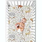 Alternate image 3 for Sweet Jojo Designs Woodland Toile Animal Print Fitted Crib Sheet