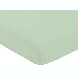 Sweet Jojo Designs Woodsy Solid Fitted Crib Sheet in Mint
