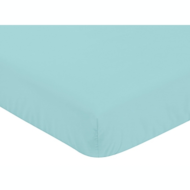 Sweet Jojo Designs Mod Dinosaur Fitted Crib Sheet in Turquoise. View a larger version of this product image.