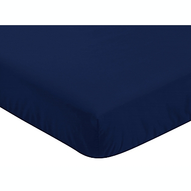 Sweet Jojo Designs Mod Dinosaur Fitted Crib Sheet in Navy. View a larger version of this product image.