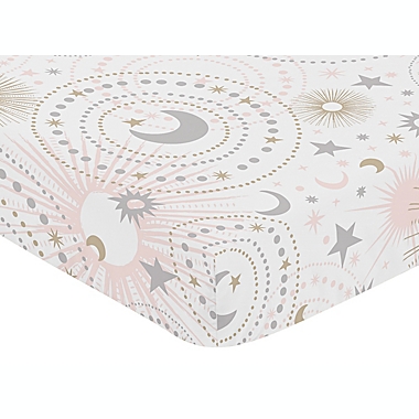 Sweet Jojo Designs Celestial Fitted Crib Sheet in Pink/Gold. View a larger version of this product image.