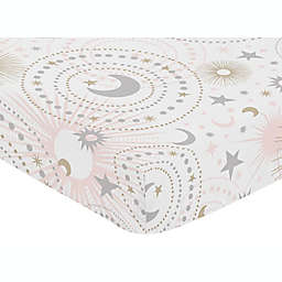 Sweet Jojo Designs Celestial Fitted Crib Sheet in Pink/Gold