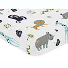 Alternate image 0 for Sweet Jojo Designs Mod Jungle Safari Animal Print Fitted Crib Sheet
