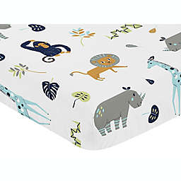 Sweet Jojo Designs Mod Jungle Safari Animal Print Fitted Crib Sheet