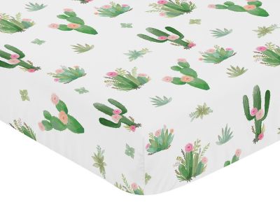 Sweet Jojo Designs Cactus Floral Crib Sheet