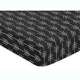 Sweet Jojo Designs Rustic Patch Arrow Microfiber Fitted Crib Sheet in Black/White