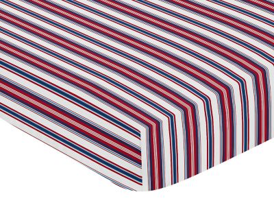 Solid Red Baby or Toddler Fitted Crib Sheet for Baseball Sports by Sweet Jojo 