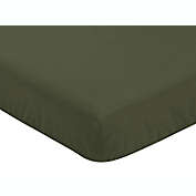 Sweet Jojo Designs Woodland Camo Solid Fitted Crib Sheet in Hunter Green