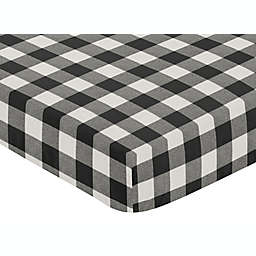 Sweet Jojo Designs® Buffalo Check Print Fitted Crib Sheet in Black/White