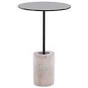 LumiSource Symbol Concrete and Black Glass Side Table