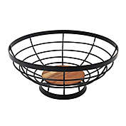 Our Table&trade; Wood and Iron 11.4-Inch Fruit Basket in Black