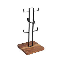 Our Table™ Wooden Base 6-Hook Mug Holder in Black