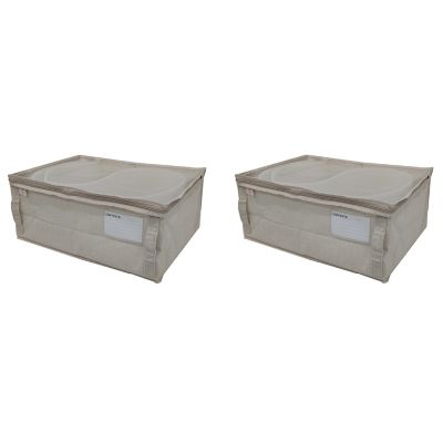 Squared Away&trade; Canvas Garment Storage Bags in Oyster Grey (Set of 2)