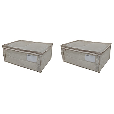 Squared Away&trade; Canvas Garment Storage Bags in Oyster Grey (Set of 2). View a larger version of this product image.