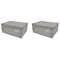 Squared Away™ Canvas Garment Storage Bags in Oyster Grey (Set of 2)