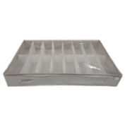 Squared Away&trade; Under-Bed Canvas Shoe Organizer in Oyster Grey
