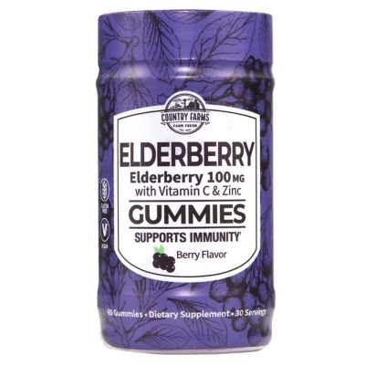 Country Farms 60-Count Berry Flavor Elderberry with Vitamin C and Zinc Gummies