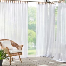 Elrene Home Fashions Darien 95-Inch Sheer Indoor/Outdoor Curtain Panel in Natural (Single)